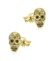 Mexican Sugar Skull Style Silver Ear Stud STS-5214